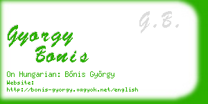 gyorgy bonis business card